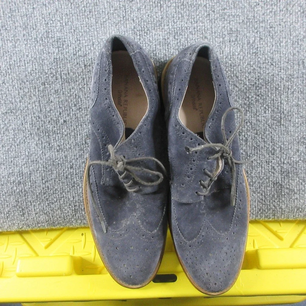 Banana Republic Ortholite Loafers Mens Size 10 Blue Suede Wingtip Dress Shoes